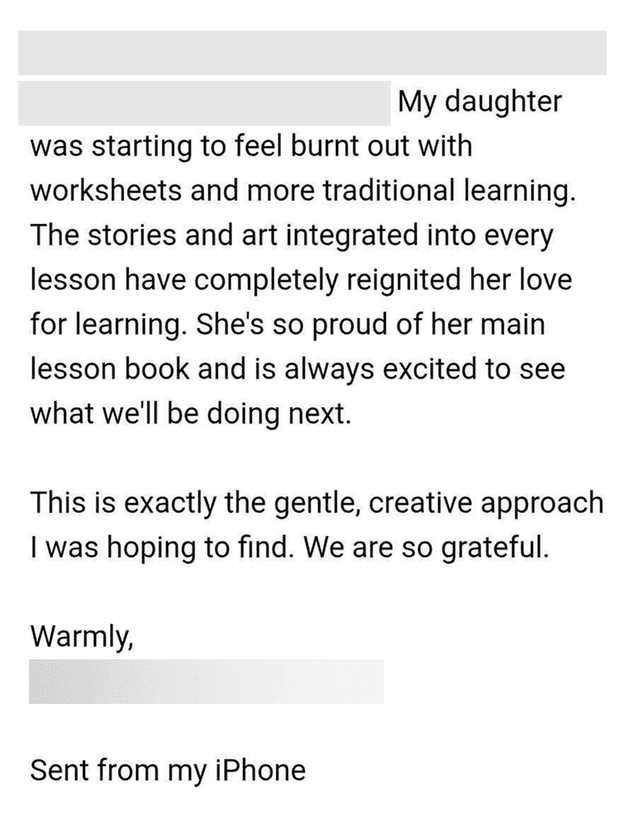 Parent testimonial